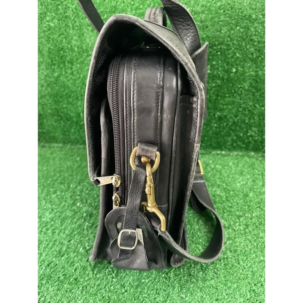 Coach 0544 Compact Organizer Brief Vintage Leather Mahogany Black Briefcase